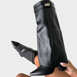 Luna |  Botas de Caña Alta de Cuero