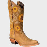 Sun | Botas Vaqueras de Ante con Flores