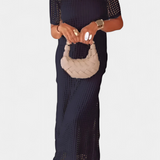 Balbina Vestido de Dos Piezas con Cuello Barco y Detalles Huecos