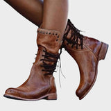 Yara | Botas de Piel con Cordones