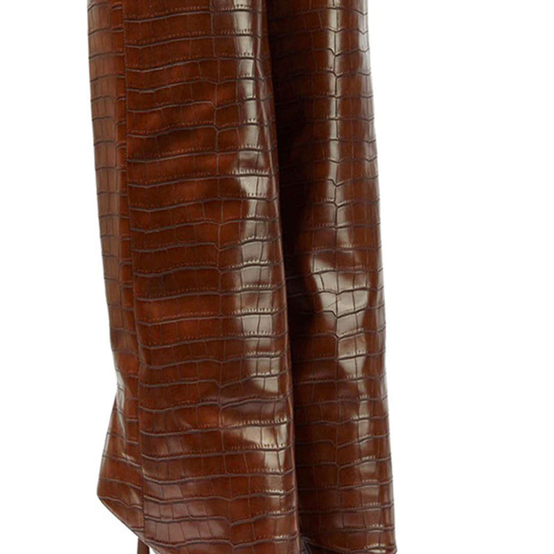 Botas de Tacón Alto de Cuero Sintético de Cocodrilo con Punta Afilar