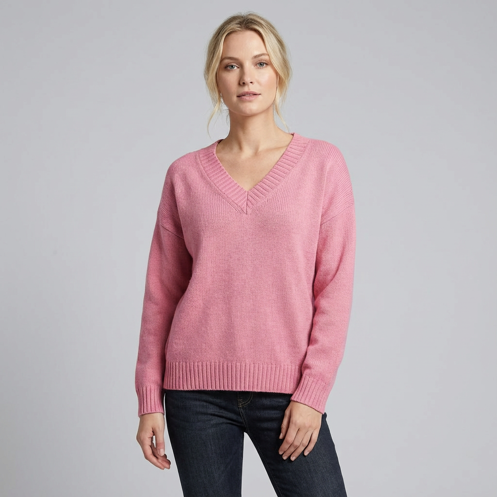 ramona | Jersey de punto texturizado con cuello en V