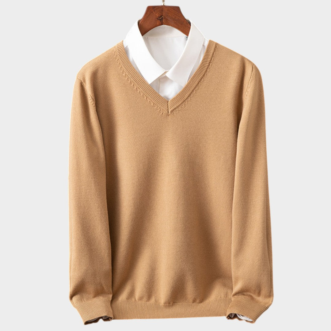 Manuel™ | Suéter de hombre de puro cachemir con cuello en V