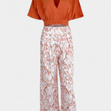 Olivia Conjunto Boho de Cuello en V y Pierna Ancha