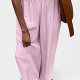 Portia Conjunto de Algodón y Lino con Abertura Lateral