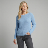 Jersey de punto holgado con cuello alto y mangas largas para mujer