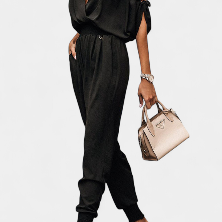 Solene Mono Casual con Hombros Descubiertos y Cintura Elástica