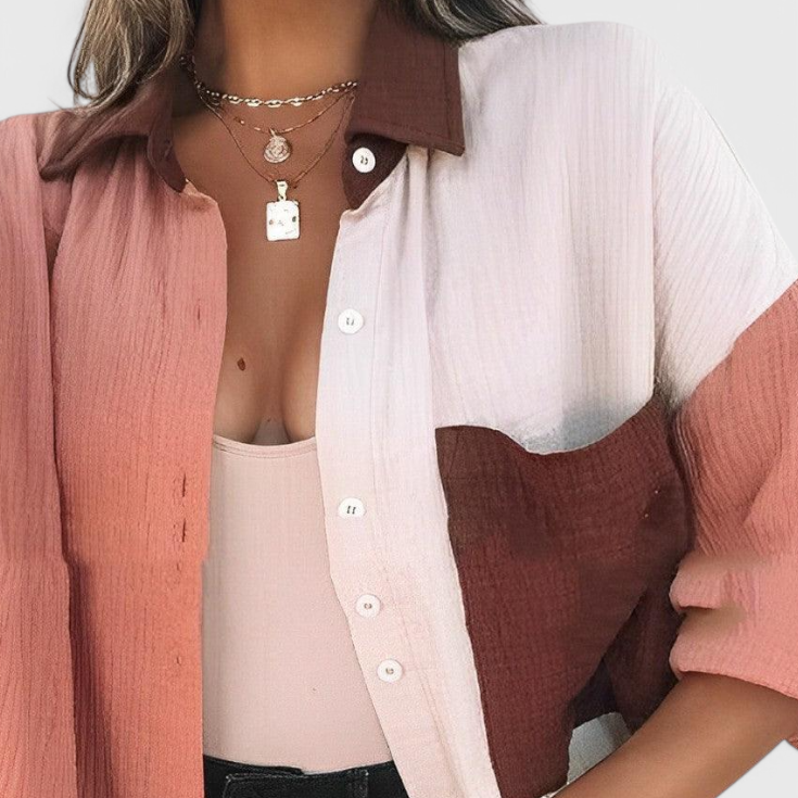 Juniper | Blusa de Botones en Bloque de Color