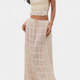 Eugenie Conjunto a Juego con Top Plisado y Falda