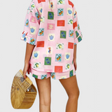 Paula Conjunto de Estampado Pink