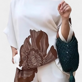 Sybella Conjunto Floral de Dos Piezas con Hombro Descubierto y Pantalón Recto