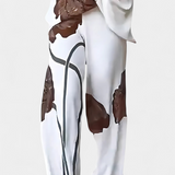 Sybella Conjunto Floral de Dos Piezas con Hombro Descubierto y Pantalón Recto