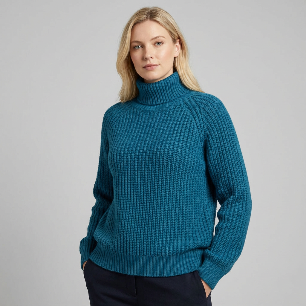 Natalia | Suéter de Punto con Cuello Alto y Ajuste Relajado