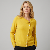 Cárdigan de punto asimétrico con botones y mangas largas para mujer