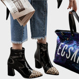Diva | Botas de Charol con Estampado de Leopardo
