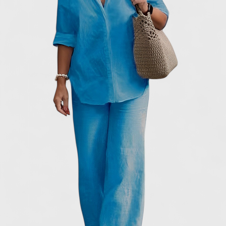 Skye Conjunto de Dos Piezas en Lino y Algodón con Silueta Relajada