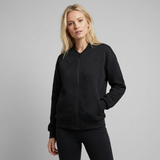 Cárdigan texturizado con cremallera para mujer, dobladillo acanalado y mangas largas