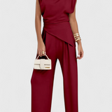 Sofia Conjunto Asimétrico con Hombros Drapeados