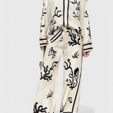 Nazaret Conjunto de Pierna Ancha con Estampado Artístico