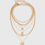 Collar de Colgante Geométrico de Cadena de Metal