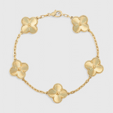 Pulsera con Motivo de Trébol y Elegancia Baño de Oro