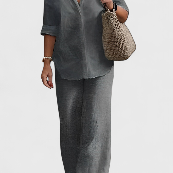 Skye Conjunto de Dos Piezas en Lino y Algodón con Silueta Relajada