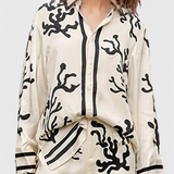 Nazaret Conjunto de Pierna Ancha con Estampado Artístico