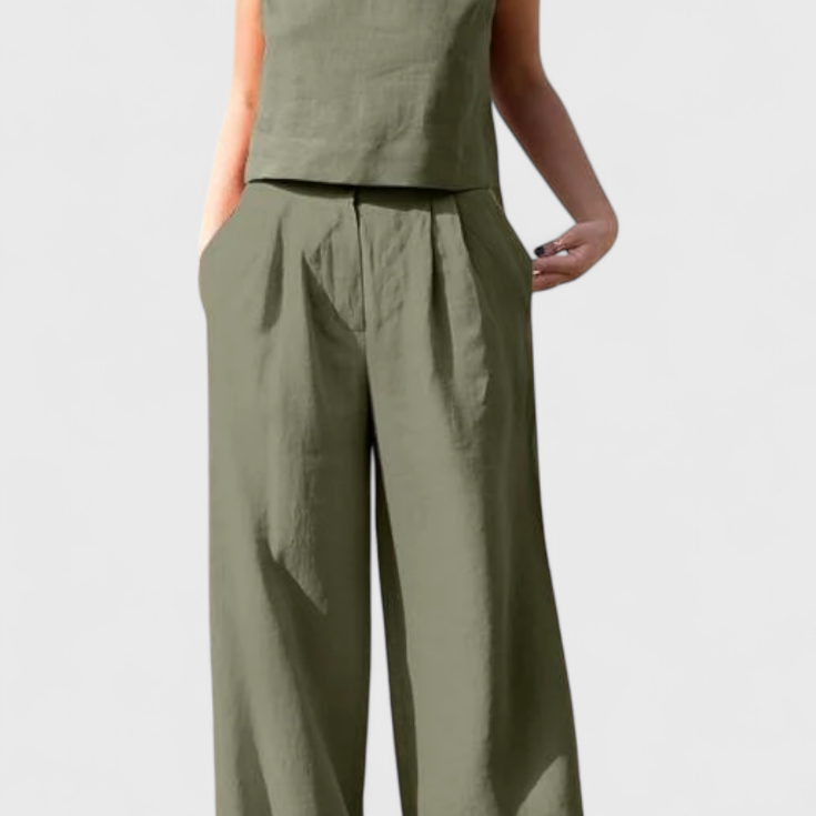 Yvanne Conjunto Vintage Sin Mangas de Verano