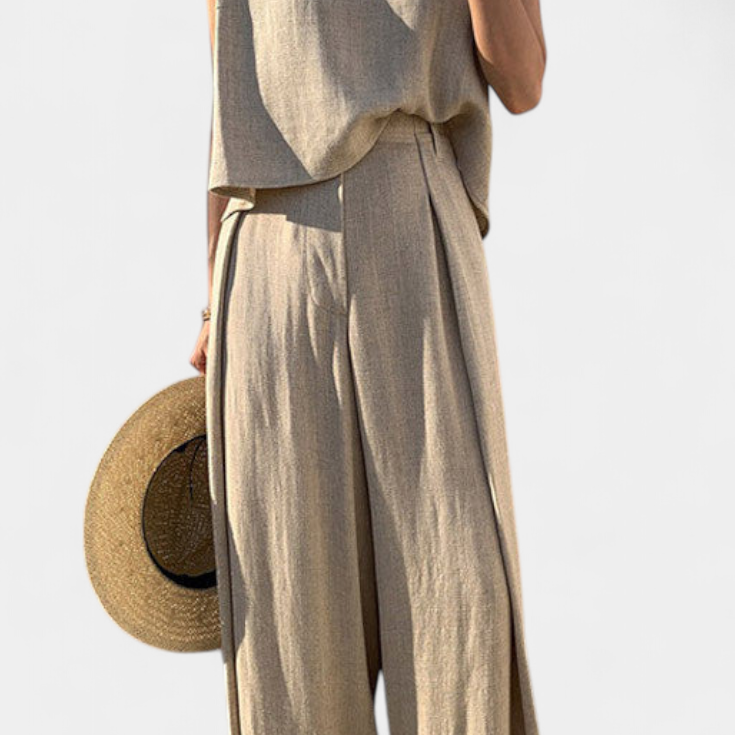 Lauren Conjunto de Dos Piezas de Pierna Ancha