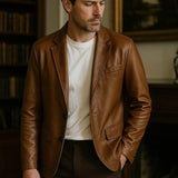 Jonas™ | Chaqueta de cuero color caramelo