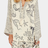 Amalia Conjunto Camisero Estampado con Short Elástico