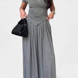 Ruslana Conjunto Cómodo de Dos Piezas con Escote en V Cruzado