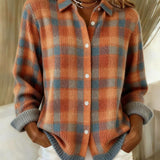 Sofia™ – Blusa a Cuadros Acogedora Elaborada con Tejido Suave de Sudadera