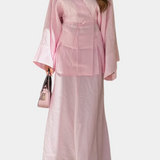 Zelda Conjunto de Camisa Escote en V y Falda con Abertura