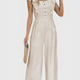 Amahle Mono de Lino con Mangas de Volante