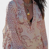 Amalia Conjunto Camisero Estampado con Short Elástico