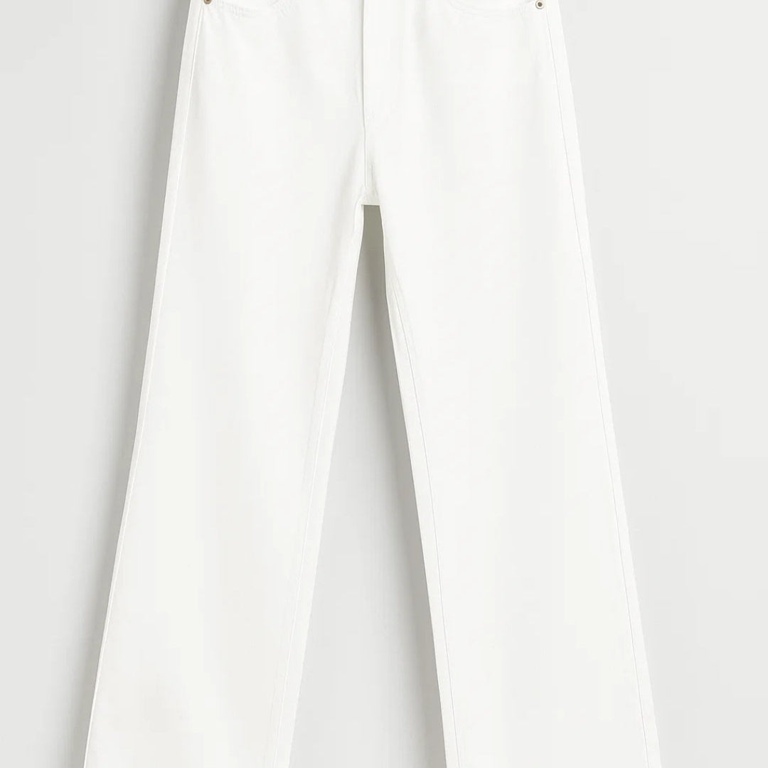 Pantalones Rectos para Mujeres | Cintura Alta con Cinco Detalles de Bolsillo | Corte Minimalista