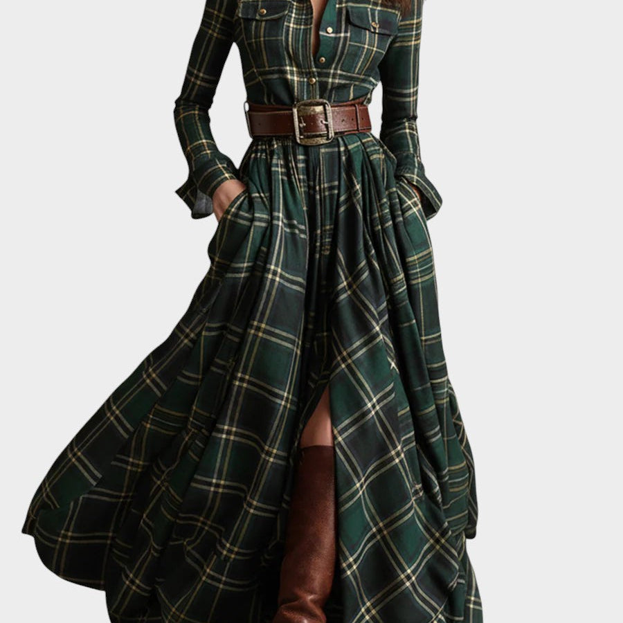 Beatriz™ ❘ Vestido largo de cuadros