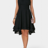 Anouk Vestido de Gasa con Volantes y Silueta Entallada