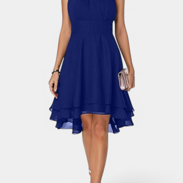 Anouk Vestido de Gasa con Volantes y Silueta Entallada