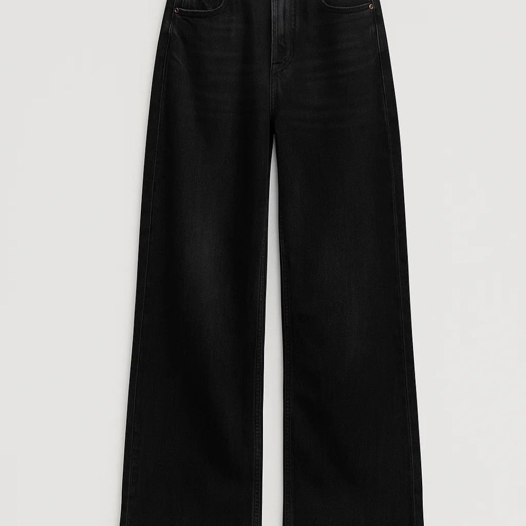 Pantalones Vaqueros de Pierna Ancha para Mujeres | Cintura Alta | Comodidad y Estilo Atemporal