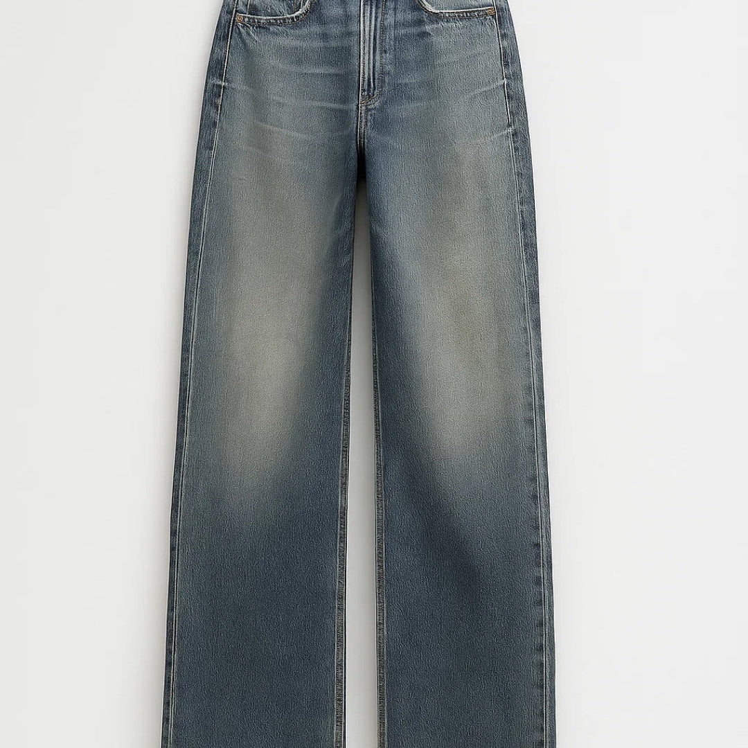 Pantalones Vaqueros de Pierna Ancha para Mujeres | Cintura Alta | Comodidad y Estilo Atemporal