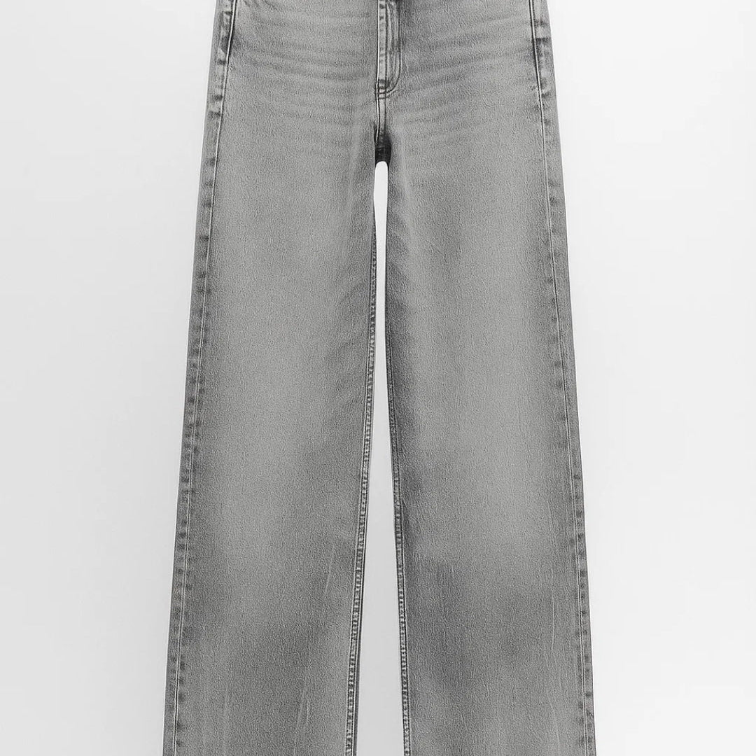 Pantalones Vaqueros de Pierna Ancha para Mujeres | Cintura Alta | Comodidad y Estilo Atemporal