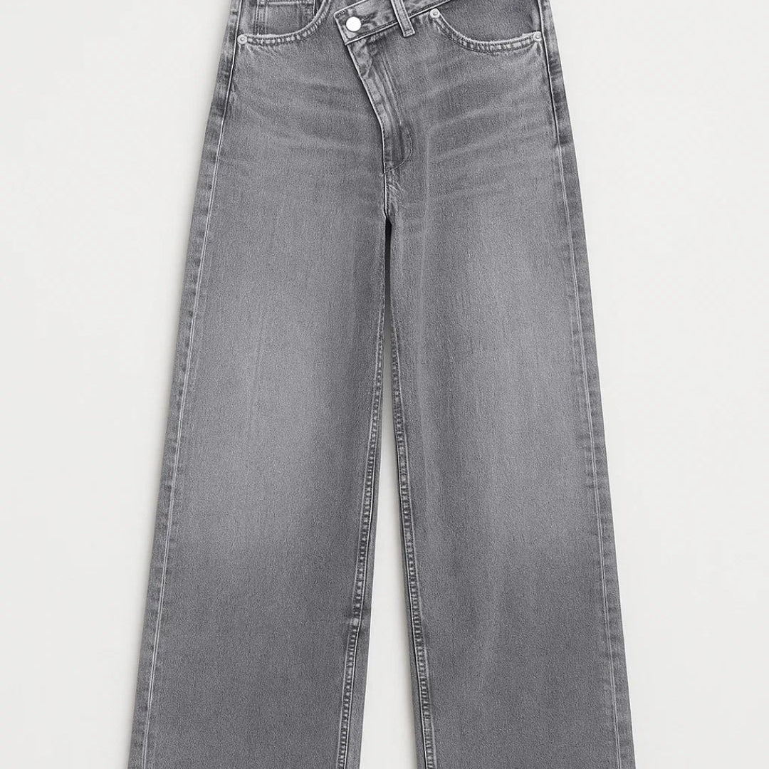 Pantalones Sueltos para Mujer | Cintura Alta con Cierre Asimétrico | Modernos y Cómodos