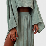 Martha Conjunto de Dos Piezas con Falda de Abertura Alta