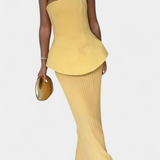 Clarita Conjunto de Dos Piezas Plisado Sin Tirantes