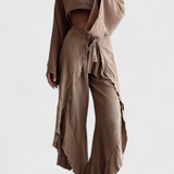 Elsie Conjunto Fluido con Kimono y Pantalón Cruzado