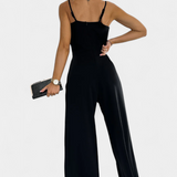 Prescillia Mono con Tirantes de Espagueti y Pierna con Abertura