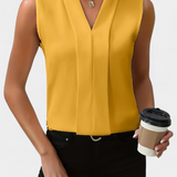 Nele | Blusa Sin Mangas con Escote en V y Corte Fluido