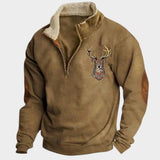 Christos™ | Sudadera de Invierno con Forro Polar y Diseño de Ciervo